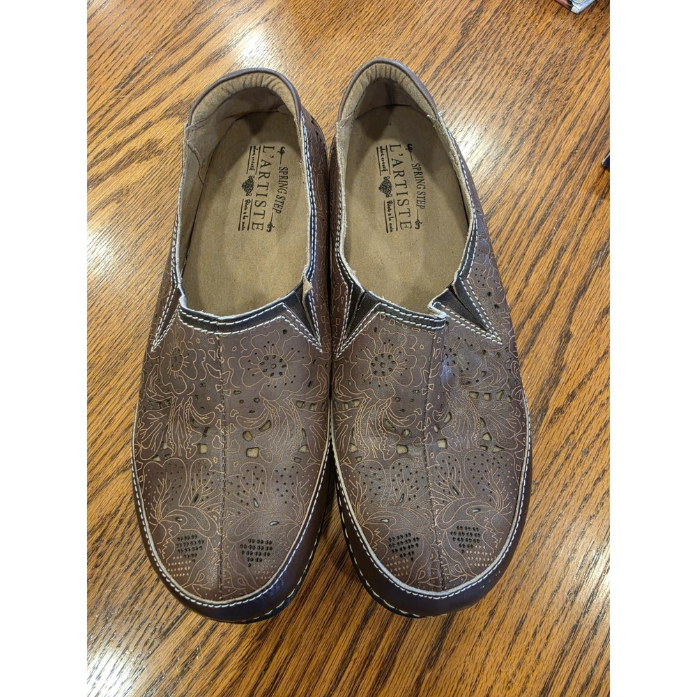 L'Artiste Women's‎ Spring Step Libora Loafers Brown EU39 US Size (8) EUC